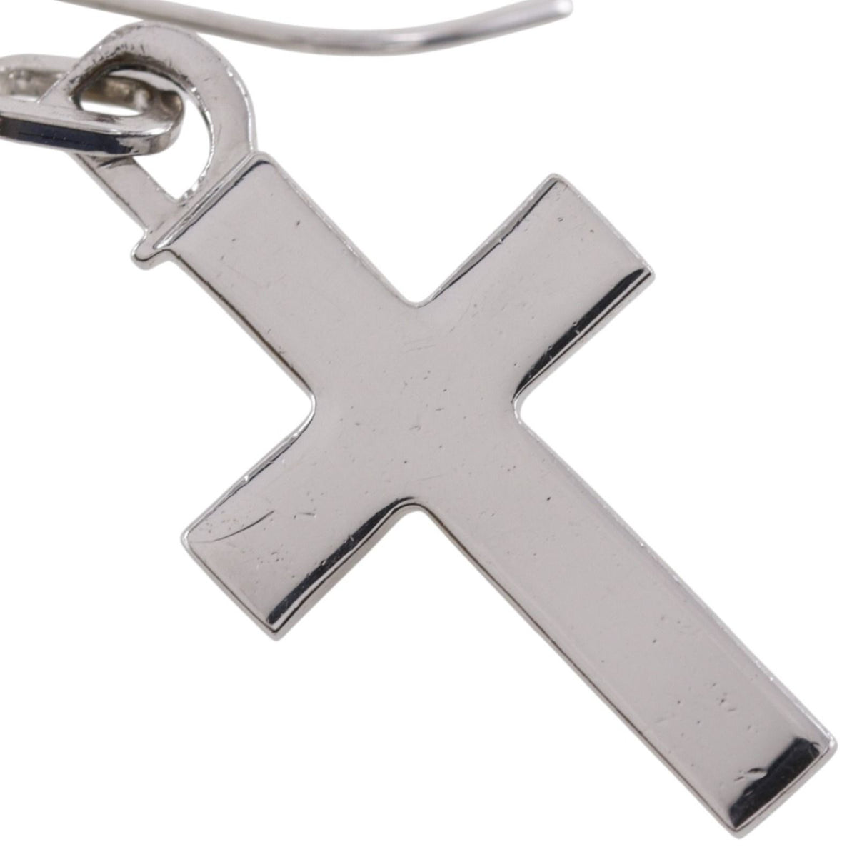 Dior Cross Metal Silver Earrings — view 4