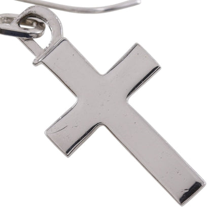 Dior Cross Metal Silver Earrings — view 4