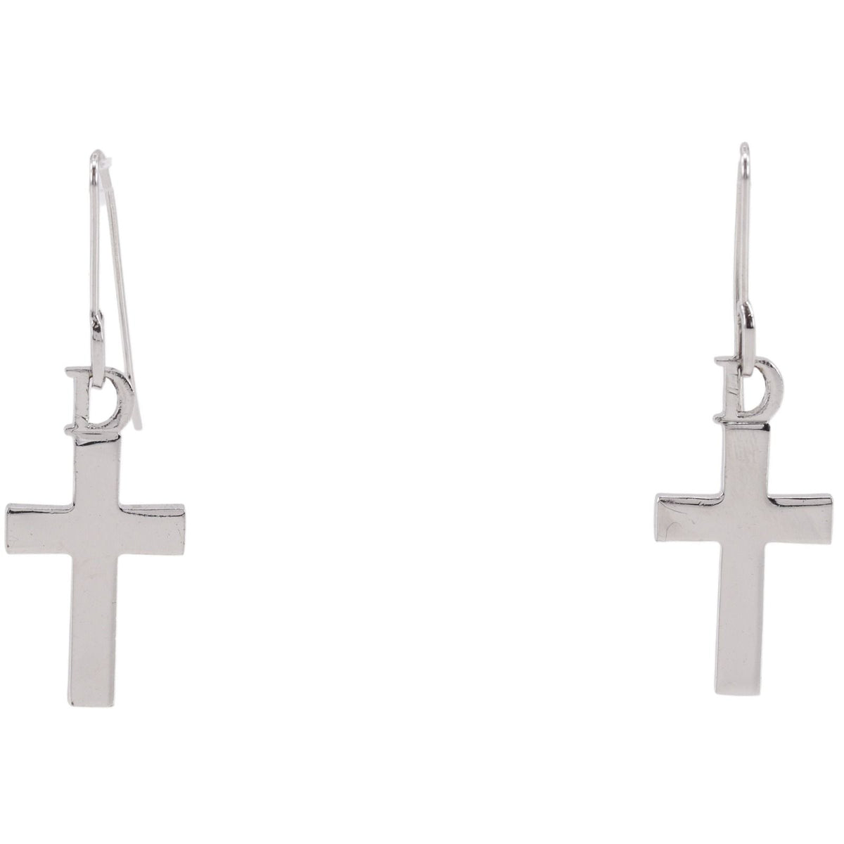 Dior Cross Metal Silver Earrings