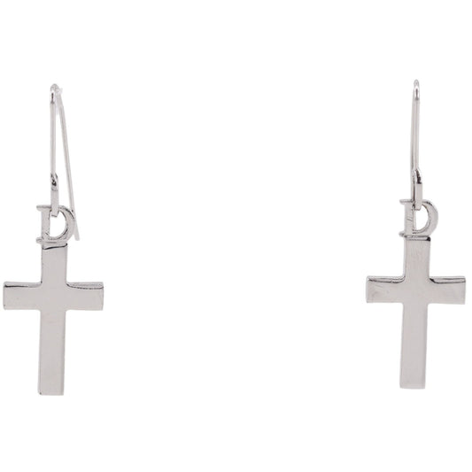 Dior Cross Metal Silver Earrings