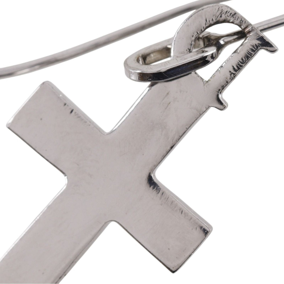 Dior Cross Metal Silver Earrings — view 5