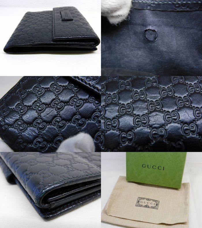 Gucci Micro Guccissima GG Leather Compact Wallet Black — view 5