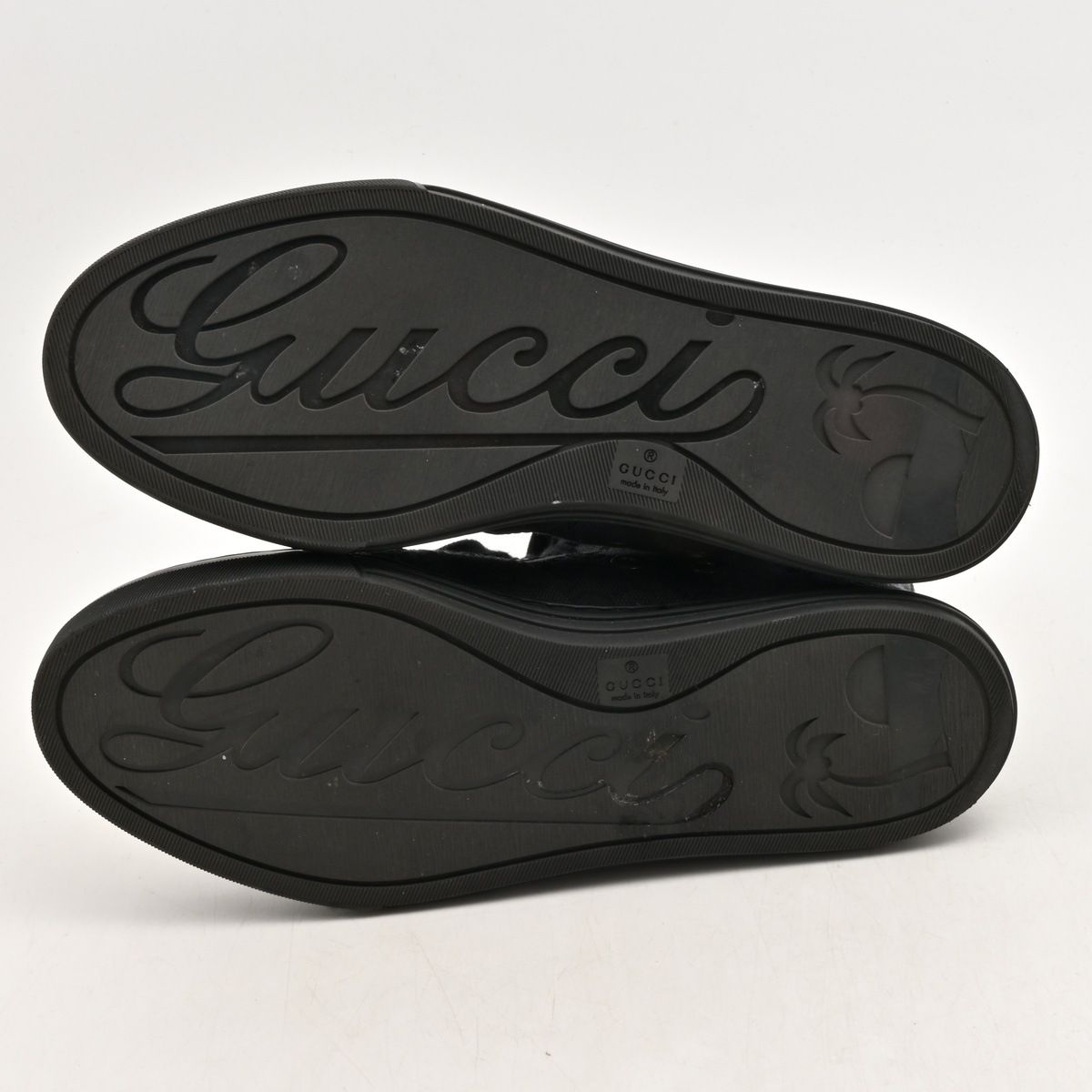 Gucci Sneakers Dark Gray Black GG Pattern High Cut Leather — view 4