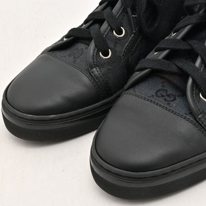 Gucci Sneakers Dark Gray Black GG Pattern High Cut Leather — view 7