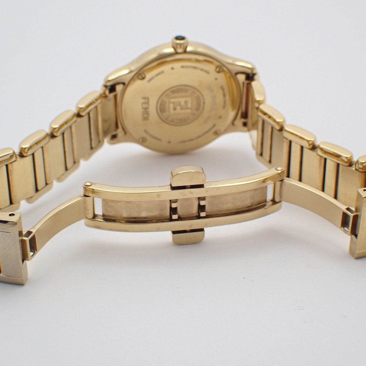 Fendi Quartz Gold White Dial Strap Watch — view 6