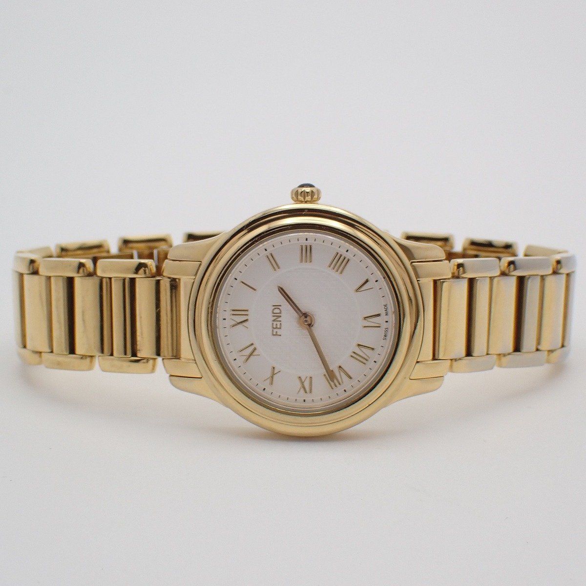 Fendi Quartz Gold White Dial Strap Watch — view 2