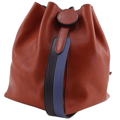 Hermes Licol 17 Bicolor Strap Leather Red Shoulder Bag — view 2