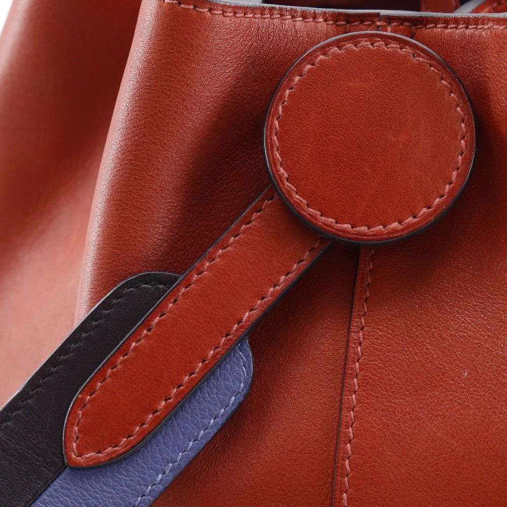 Hermes Licol 17 Bicolor Strap Leather Red Shoulder Bag — view 8