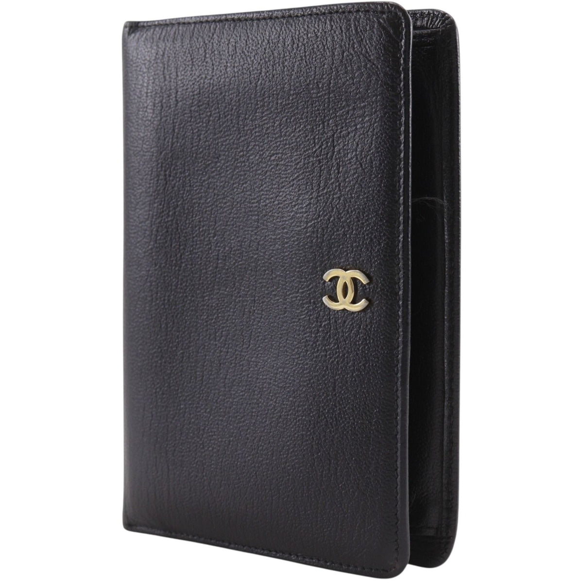 Chanel CC Logo Calfskin Black Bifold Wallet — view 2