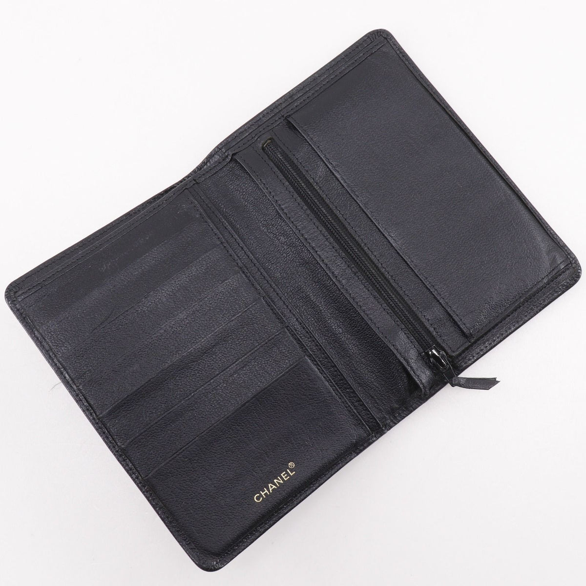 Chanel CC Logo Calfskin Black Bifold Wallet — view 5