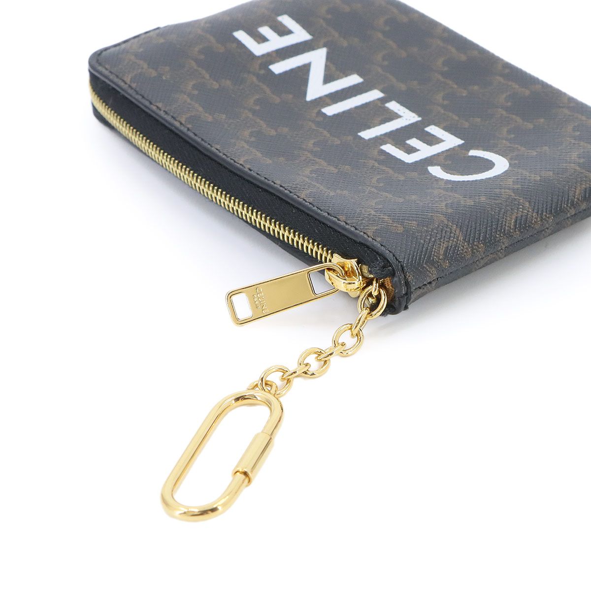 Celine Triomphe Coin Purse Black Gold — view 4
