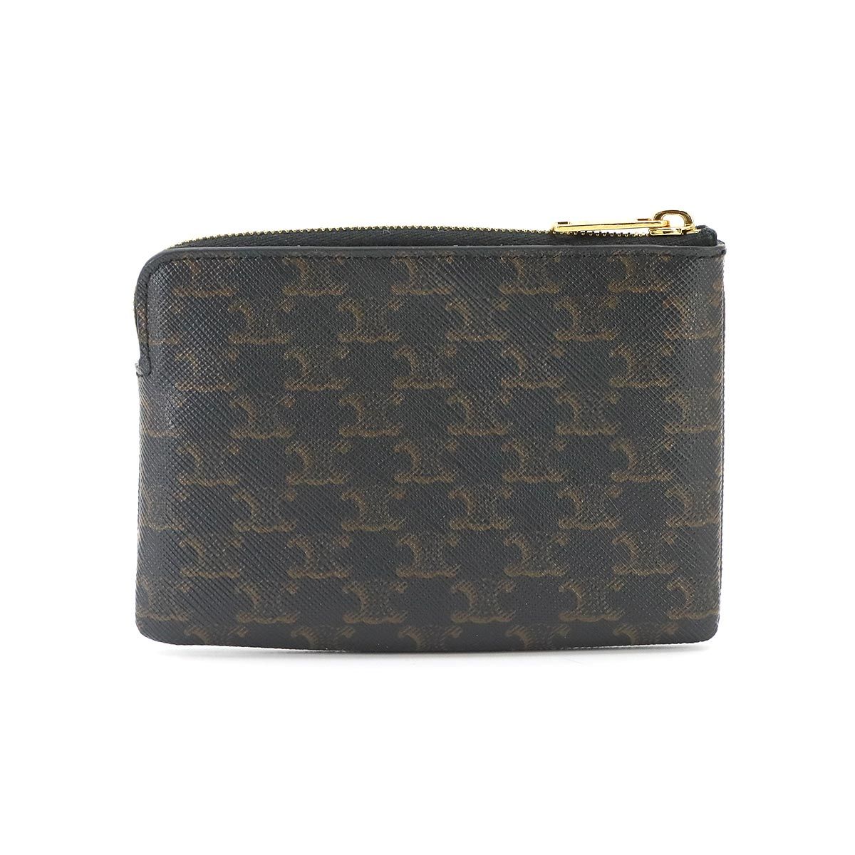 Celine Triomphe Coin Purse Black Gold — view 2
