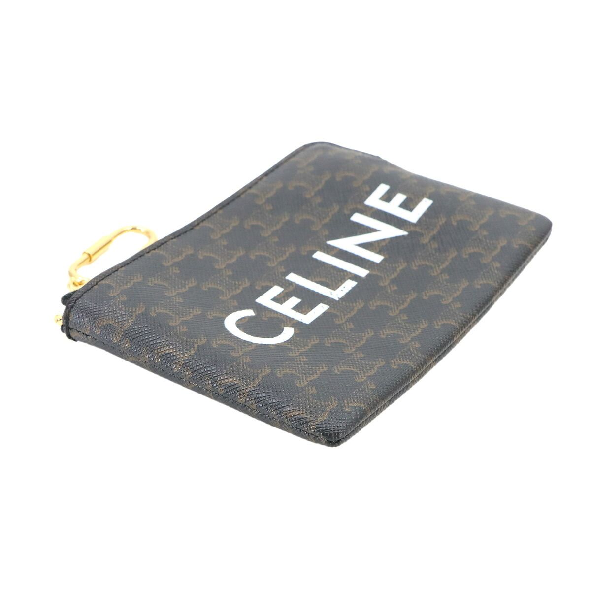 Celine Triomphe Coin Purse Black Gold — view 3