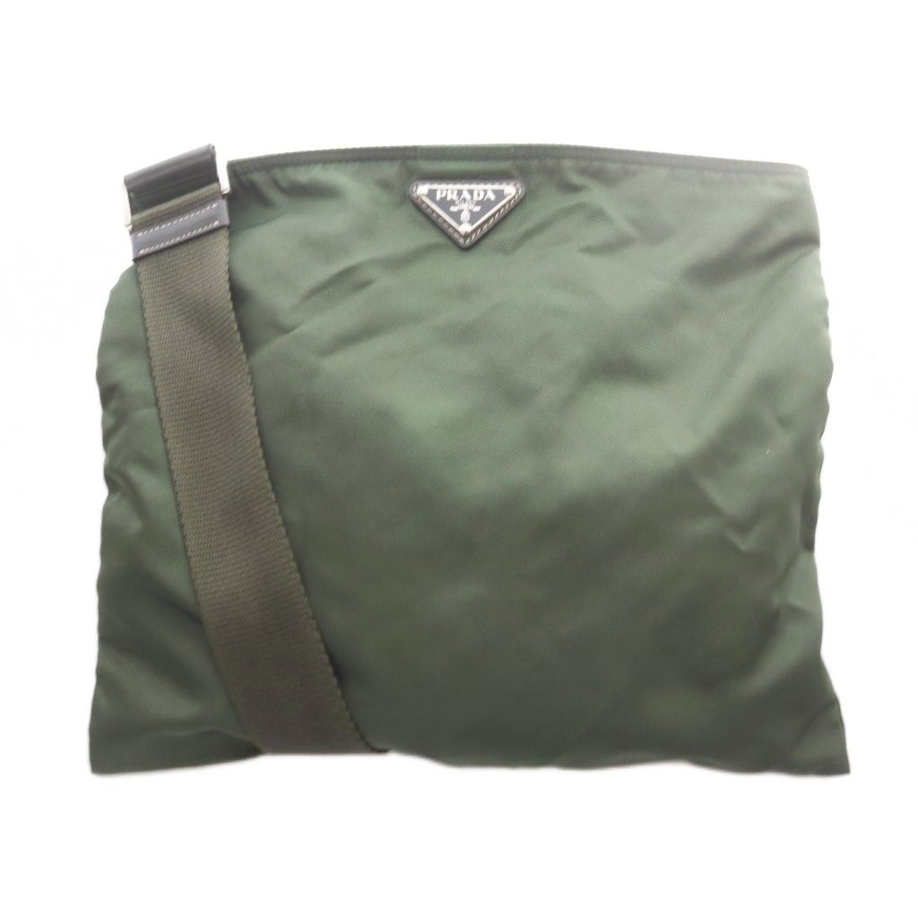 Prada Nylon Robot Pattern Shoulder Bag Khaki Green — view 2