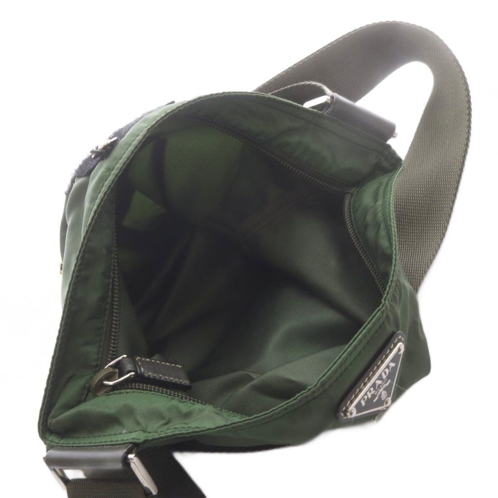 Prada Nylon Robot Pattern Shoulder Bag Khaki Green — view 5