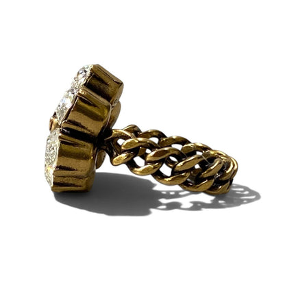 Gucci I7 Crystal Flower GG Marmont Gold Ring — view 4