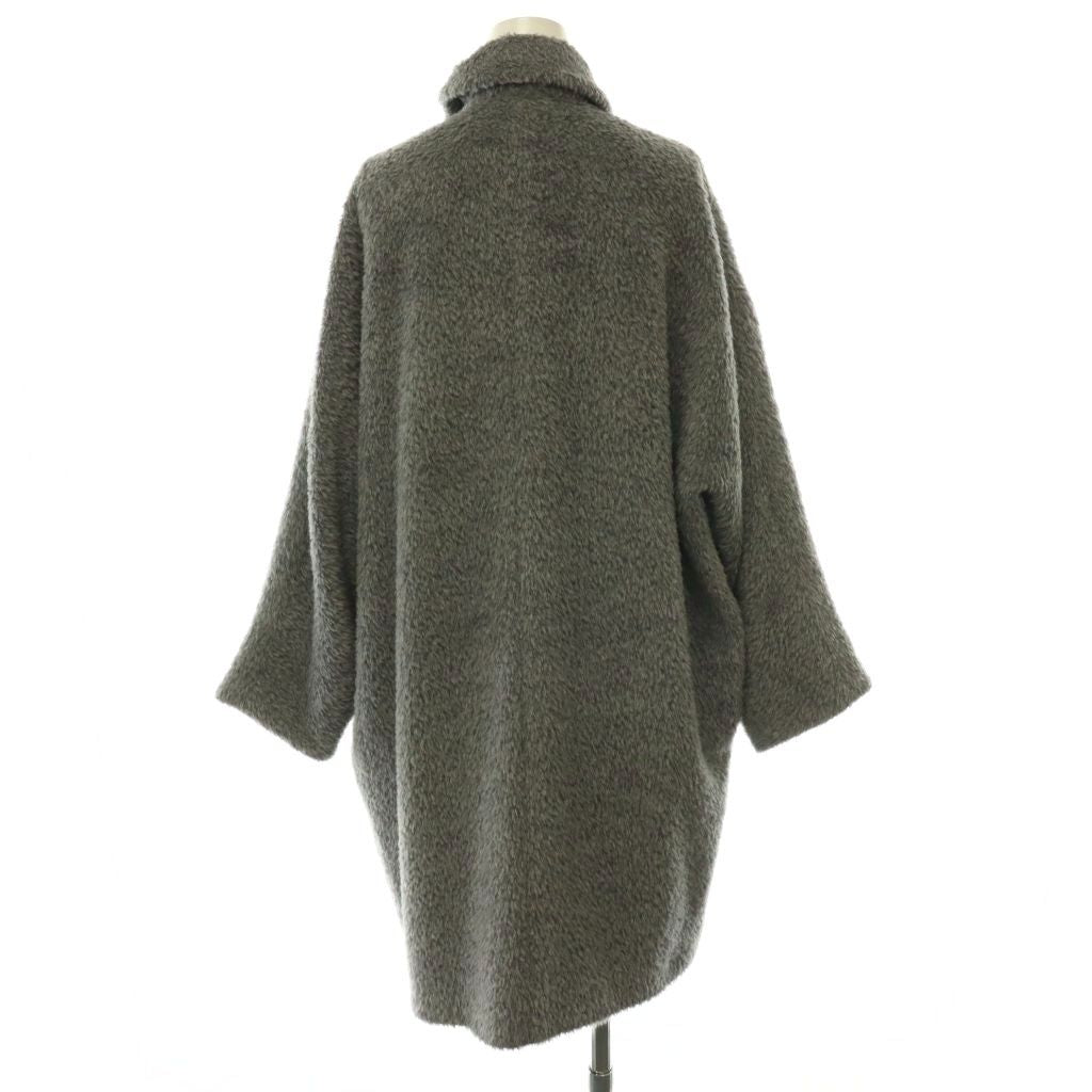 Max Mara Studio Alpaca Wool Shaggy Coat Long Gray 40 — view 2