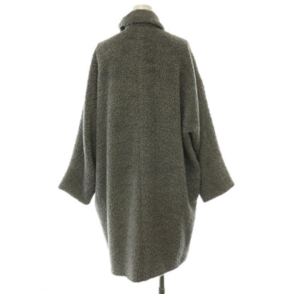 Max Mara Studio Alpaca Wool Shaggy Coat Long Gray 40 — view 2