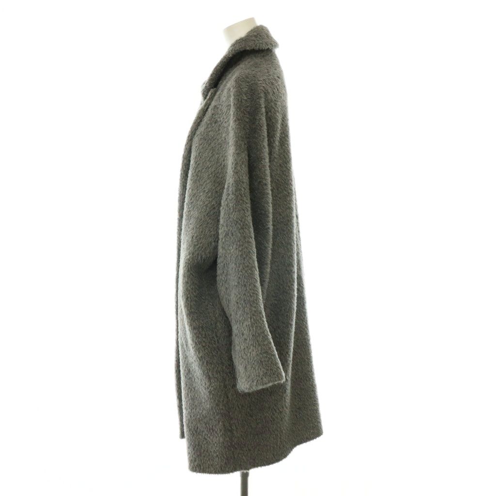 Max Mara Studio Alpaca Wool Shaggy Coat Long Gray 40 — view 3