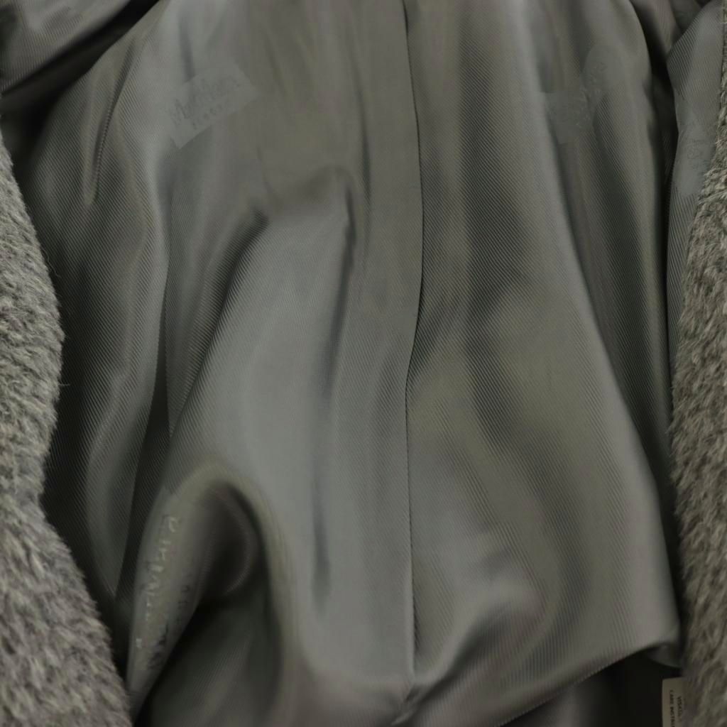 Max Mara Studio Alpaca Wool Shaggy Coat Long Gray 40 — view 4