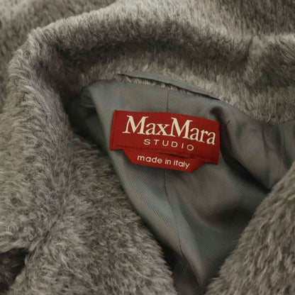 Max Mara Studio Alpaca Wool Shaggy Coat Long Gray 40 — view 6