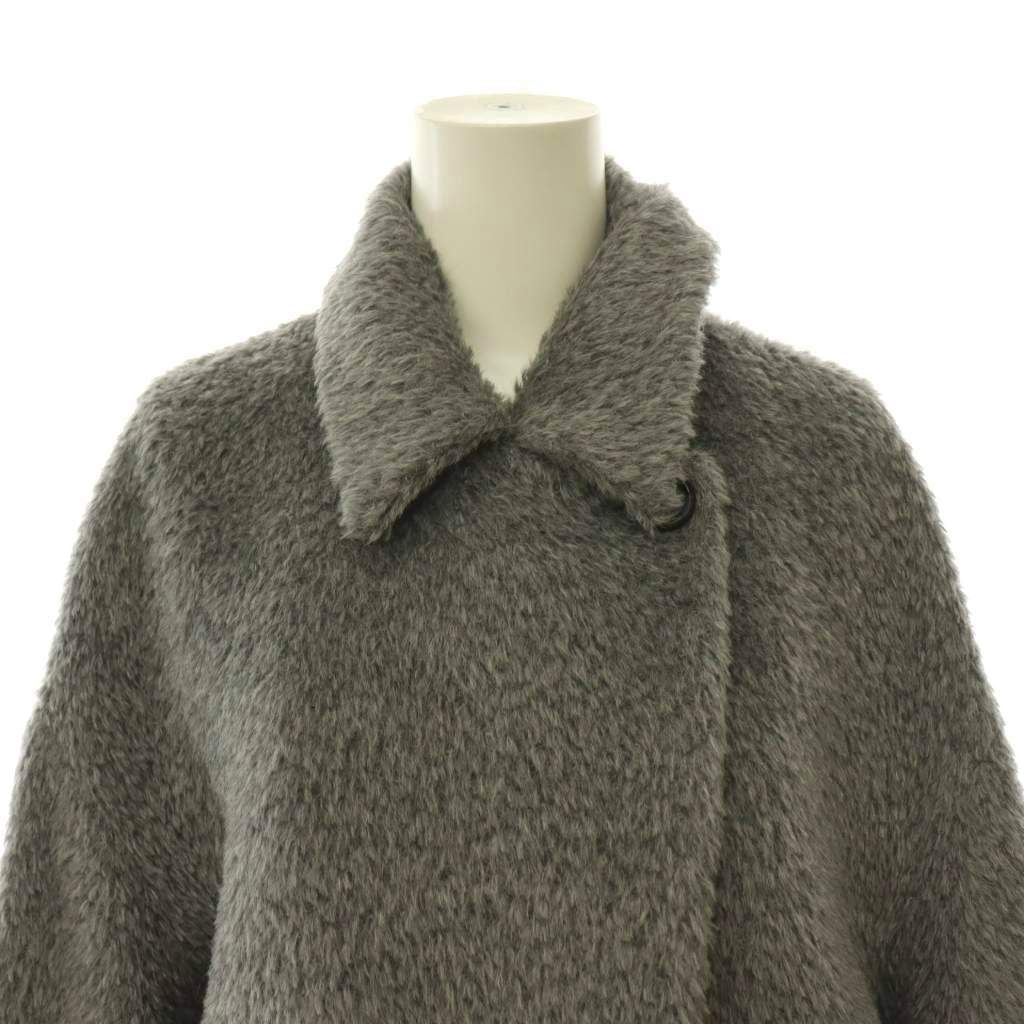 Max Mara Studio Alpaca Wool Shaggy Coat Long Gray 40 — view 5