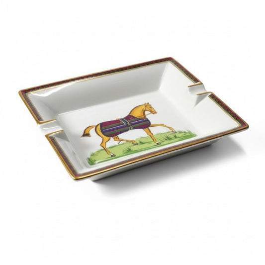 Hermes @c4 Paris Ashtray Cigar Horse Ceramic