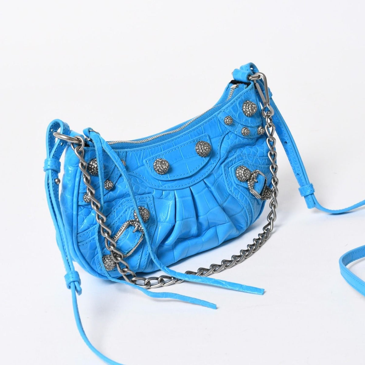 Balenciaga Le Cagole Mini Chain Shoulder Bag Sky Blue — view 3