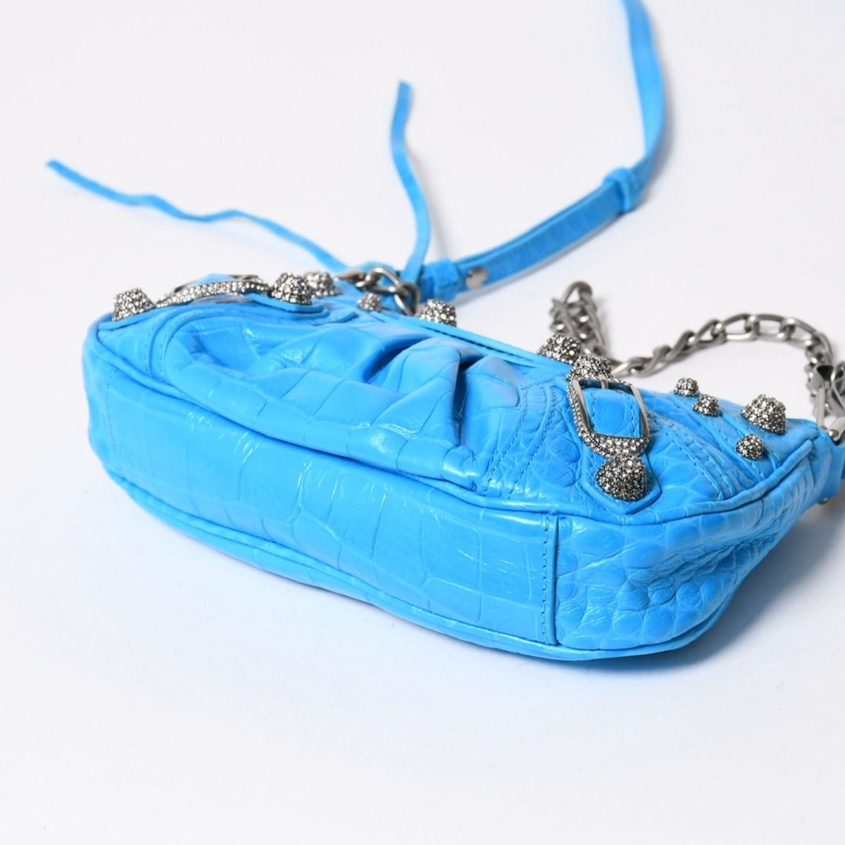 Balenciaga Le Cagole Mini Chain Shoulder Bag Sky Blue — view 7