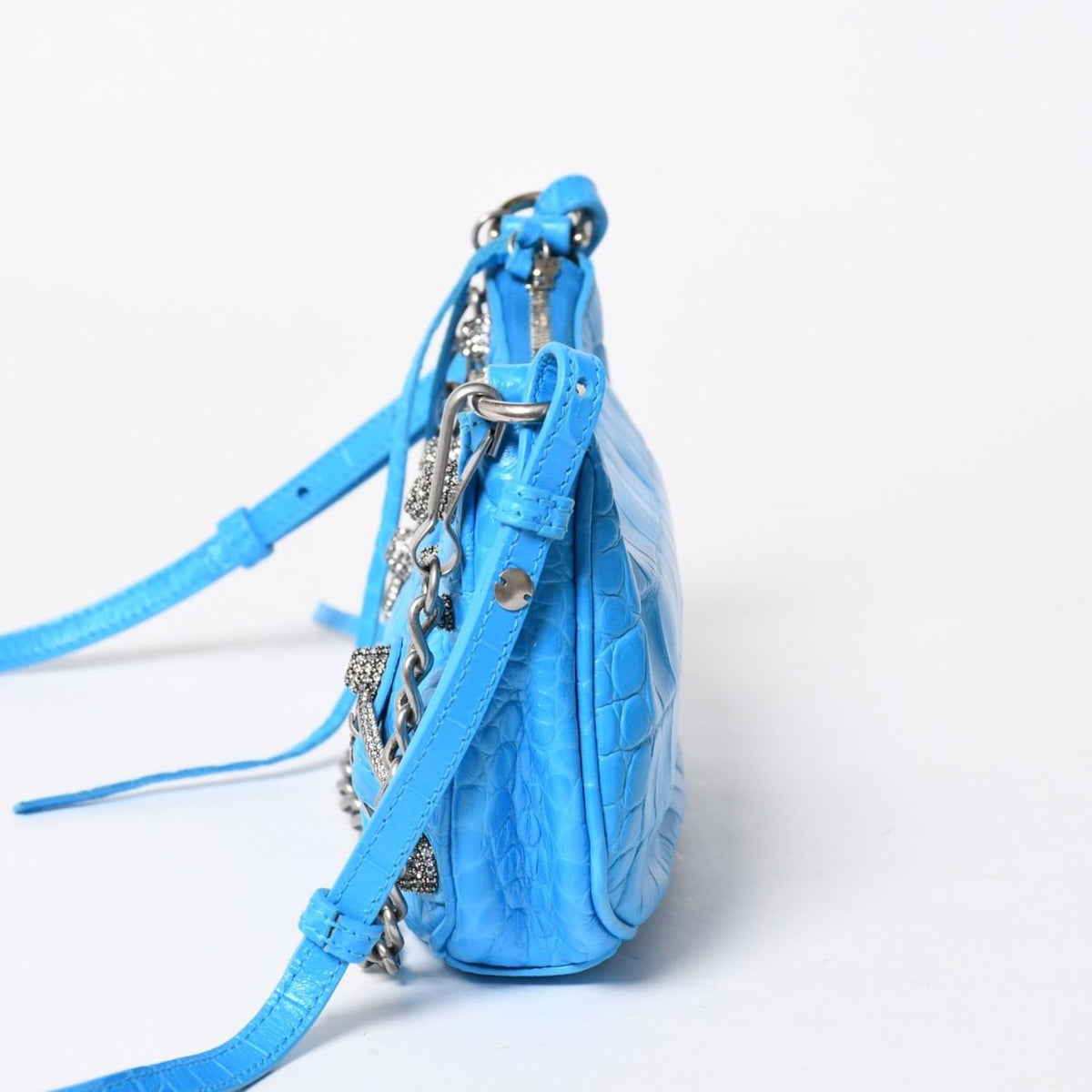Balenciaga Le Cagole Mini Chain Shoulder Bag Sky Blue — view 4