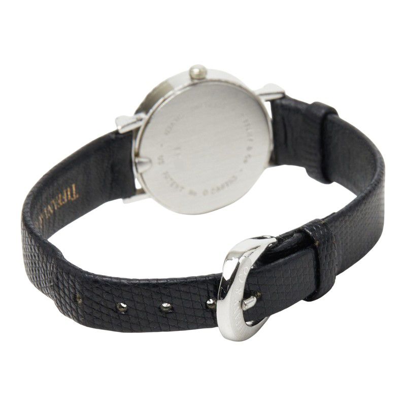 Tiffany & Co Atlas 2 Needle Watch Silver Black 925 Sterling Leather — view 5