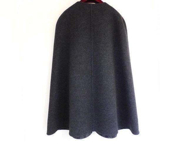 Gucci Horsebit Silk Wool Cape Dark Gray Poncho Cloak — view 6