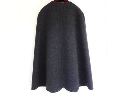 Gucci Horsebit Silk Wool Cape Dark Gray Poncho Cloak — view 6