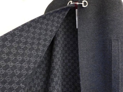 Gucci Horsebit Silk Wool Cape Dark Gray Poncho Cloak — view 5