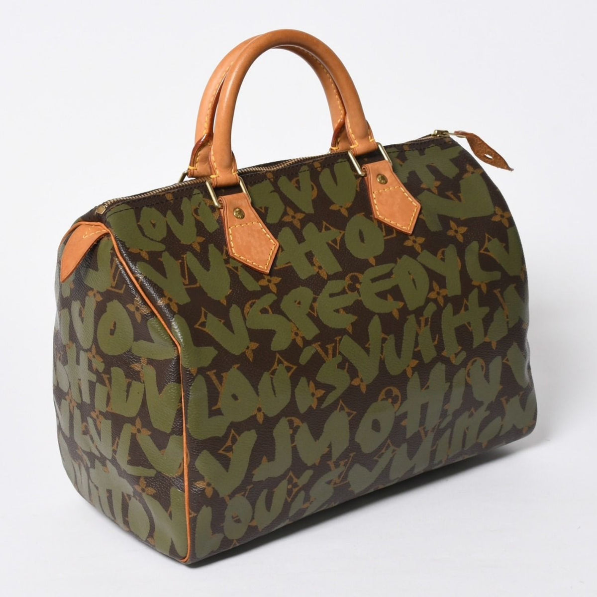 Louis Vuitton Handbag Speedy 30 Monogram Graffiti Khaki Gold — view 3
