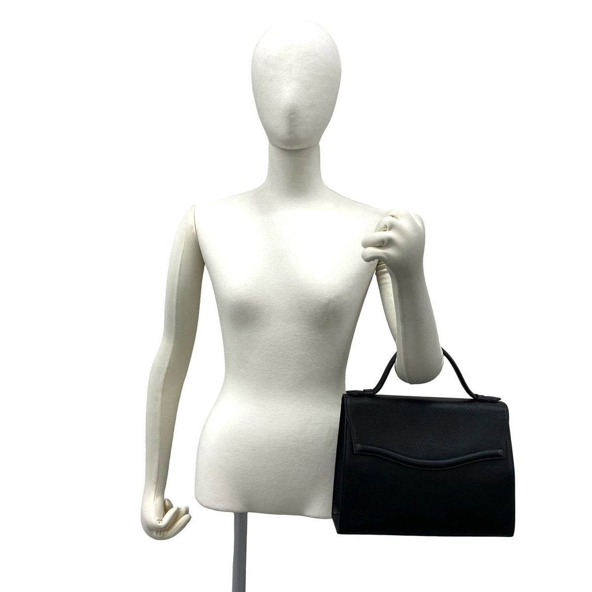 Saint Laurent Vintage YSL Logo Leather Tote Bag Black — view 2