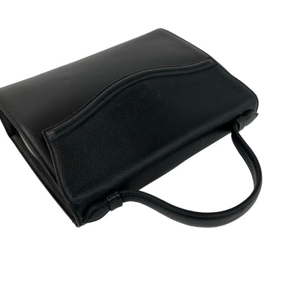 Saint Laurent Vintage YSL Logo Leather Tote Bag Black — view 4