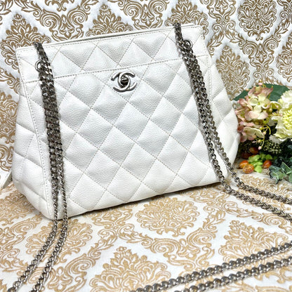 Chanel Caviar Leather Quilted CC Logo