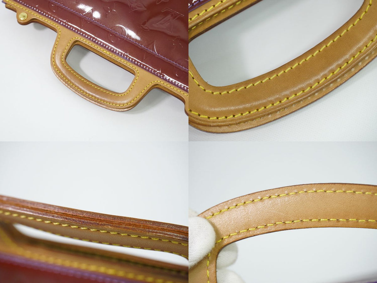 Louis Vuitton LV Stanton Vernis Leather Handbag Violet Purple Bag — view 6