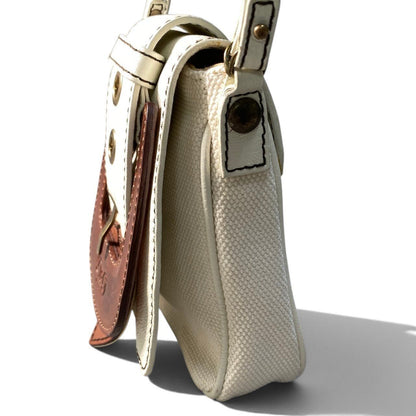 Dolce & Gabbana I7 Leather Buckle Shoulder Pouch Vintage Poach D&G White Charm — view 3