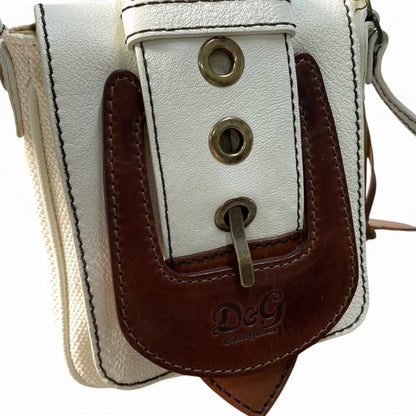 Dolce & Gabbana I7 Leather Buckle Shoulder Pouch Vintage Poach D&G White Charm — view 7