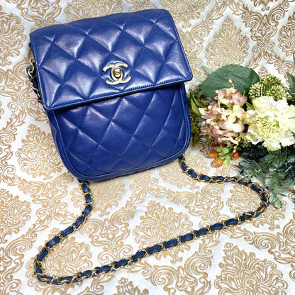 Chanel Vintage Quilted Shoulder Bag Blue