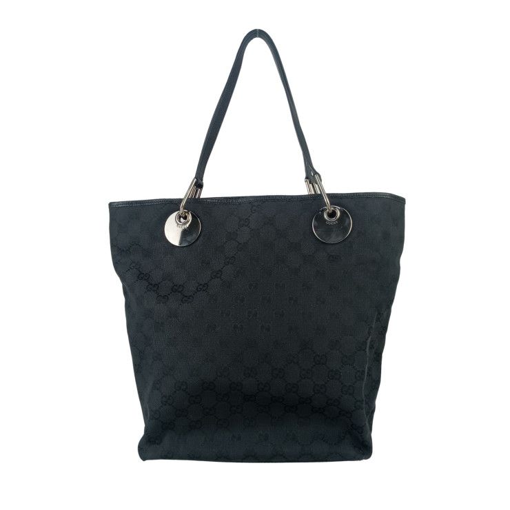 Gucci Tote Bag GG Canvas Black Silver — view 3
