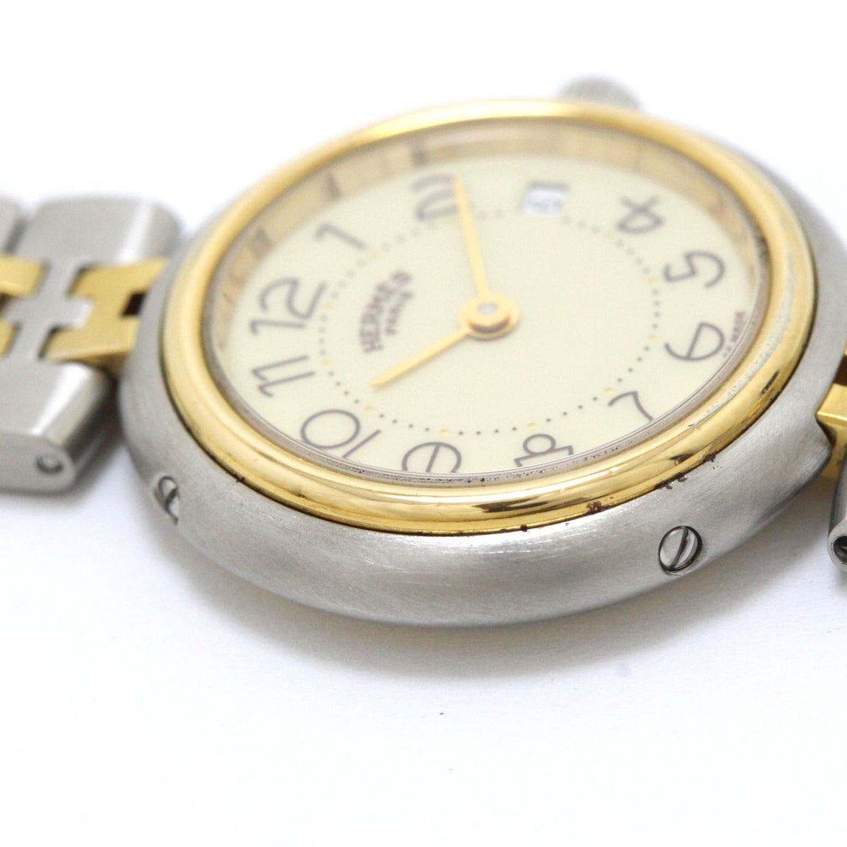 Hermes Profile Watch SS Stainless Steel Ivory Arabic Dial Quartz — view 6