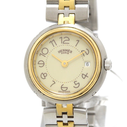 Hermes Profile Watch SS Stainless Steel Ivory Arabic Dial Quartz