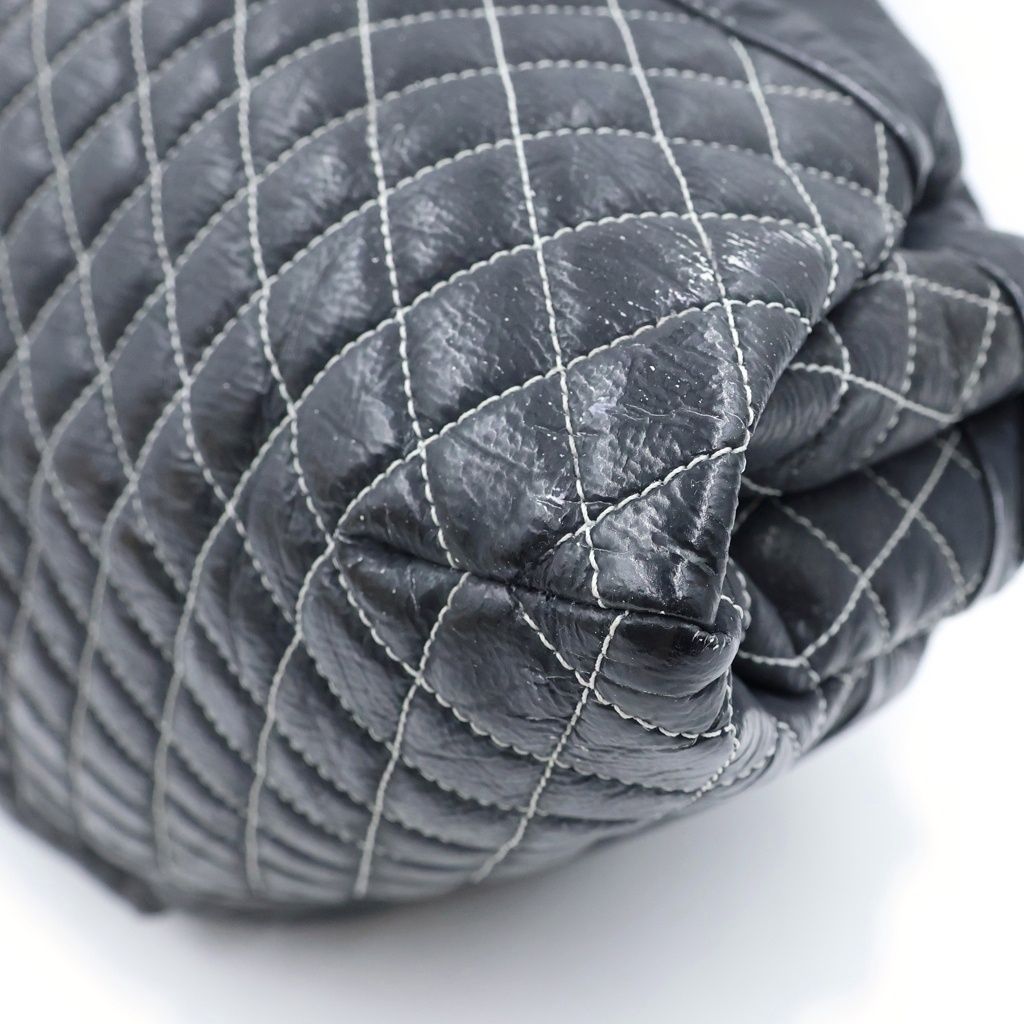 Chanel Melrose Cabas Chain 2-Way Tote Bag Gray Black Silver — view 5