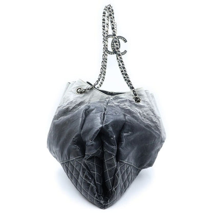 Chanel Melrose Cabas Chain 2-Way Tote Bag Gray Black Silver — view 3