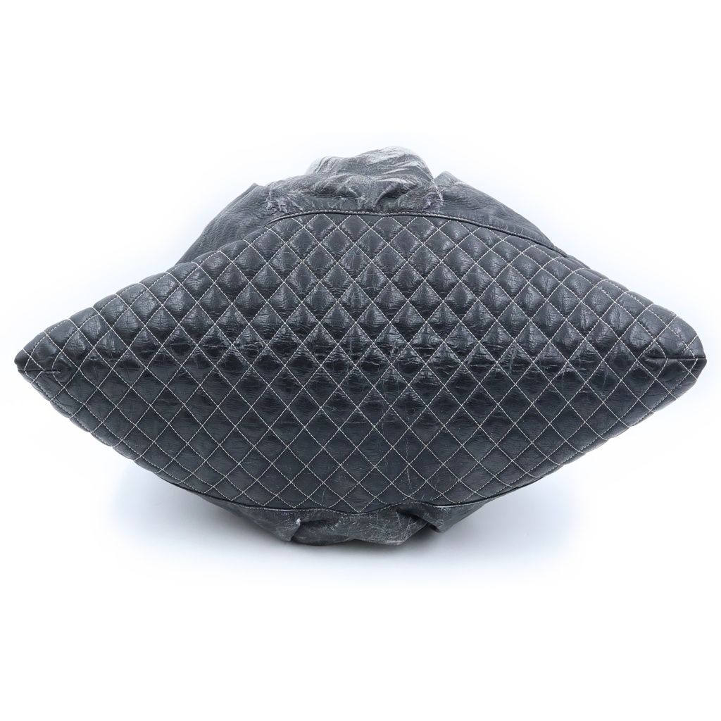 Chanel Melrose Cabas Chain 2-Way Tote Bag Gray Black Silver — view 4
