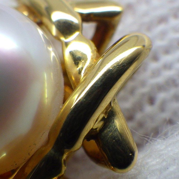 Tiffany & Co Necklace Kiss Around Pearl 7.0 Bead 18k Yellow Gold — view 8
