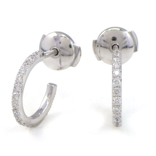 Tiffany & Co Earrings Metro Hoop Small Full Circle Diamond Total 18k White Gold